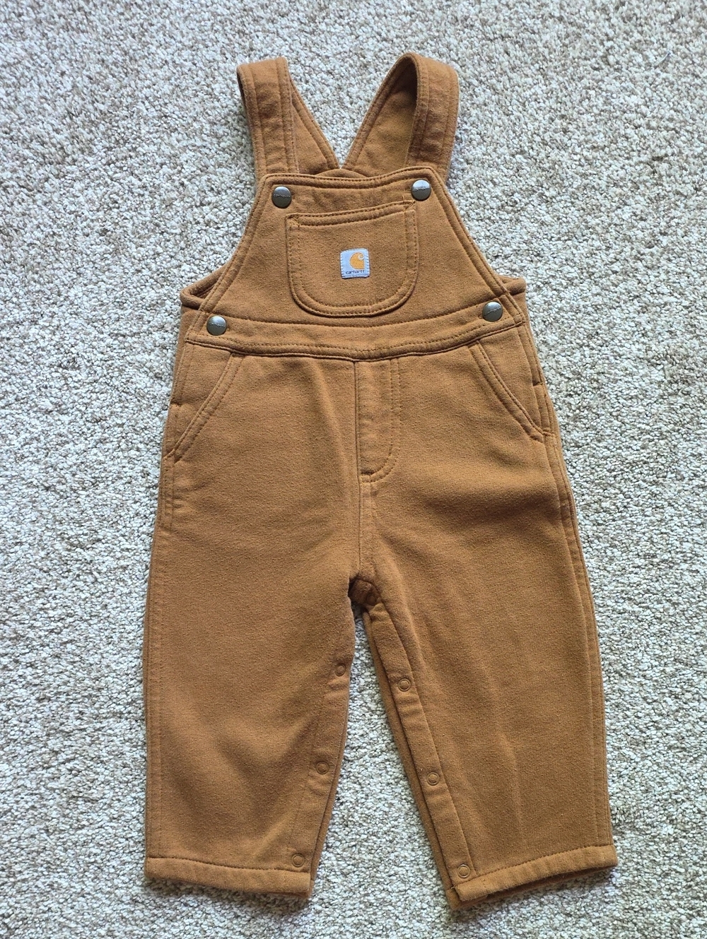 Carhartt Toddler Tan Overalls with Chest Pocket